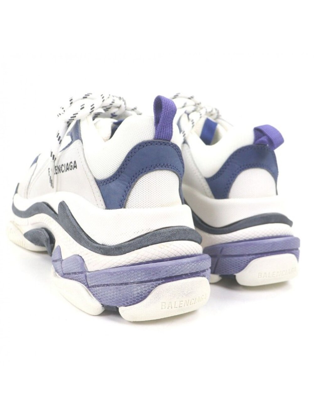 Balenciaga Triple S Mesh Leather Distressed Low Cut Sneakers White - Picture 6 of 12